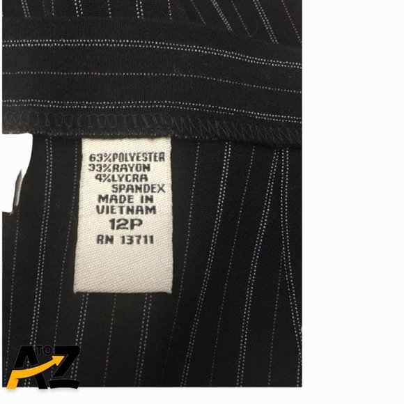 Women's Amanda Smith Black Pinstripe Suit Jacket & Pants Size 12P - Picture 16 of 16